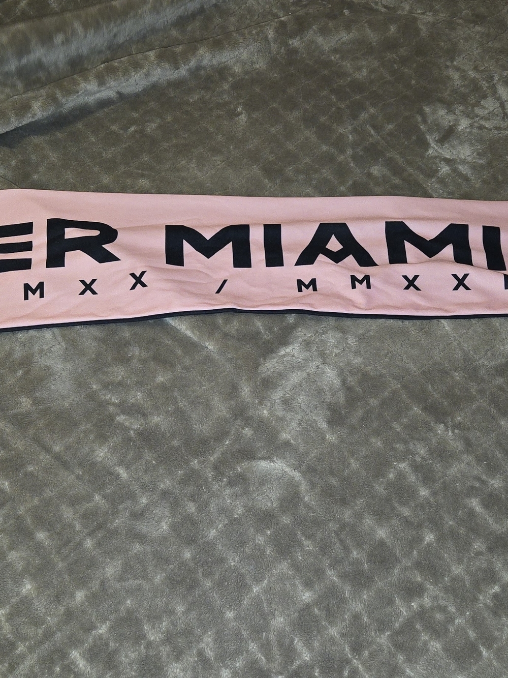 miami Pink Scarf with Black Graphic Crest